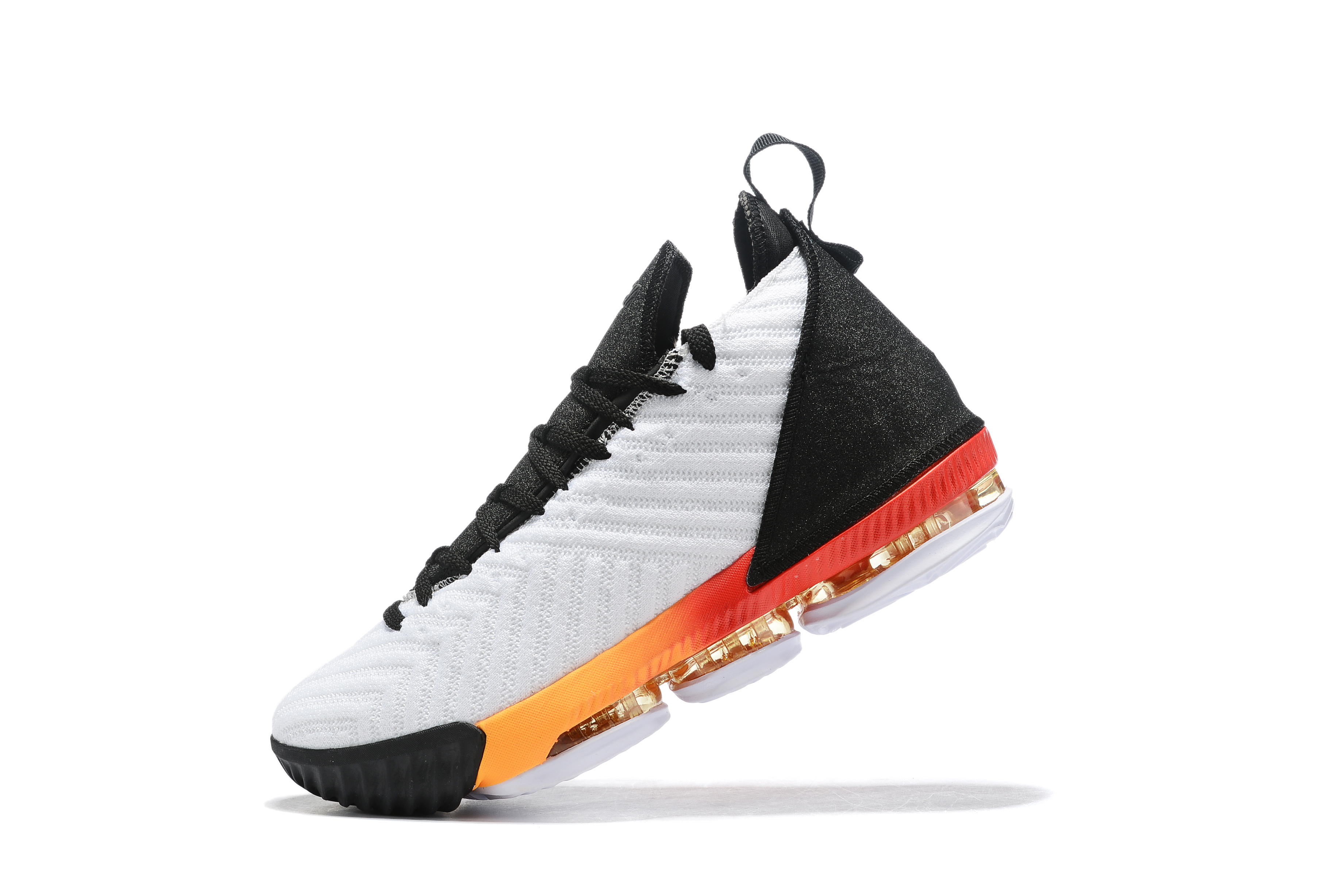 Real Nike LeBron 16 White Black Orange - Click Image to Close